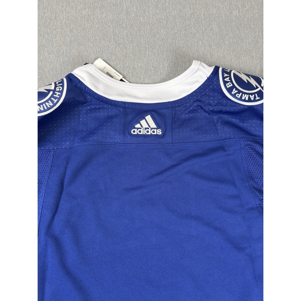 NWT Adidas Tampa Bay Lightning Authentic Hockey Jersey Fight Strap -Sz 52 ($250) - Picture 8 of 9